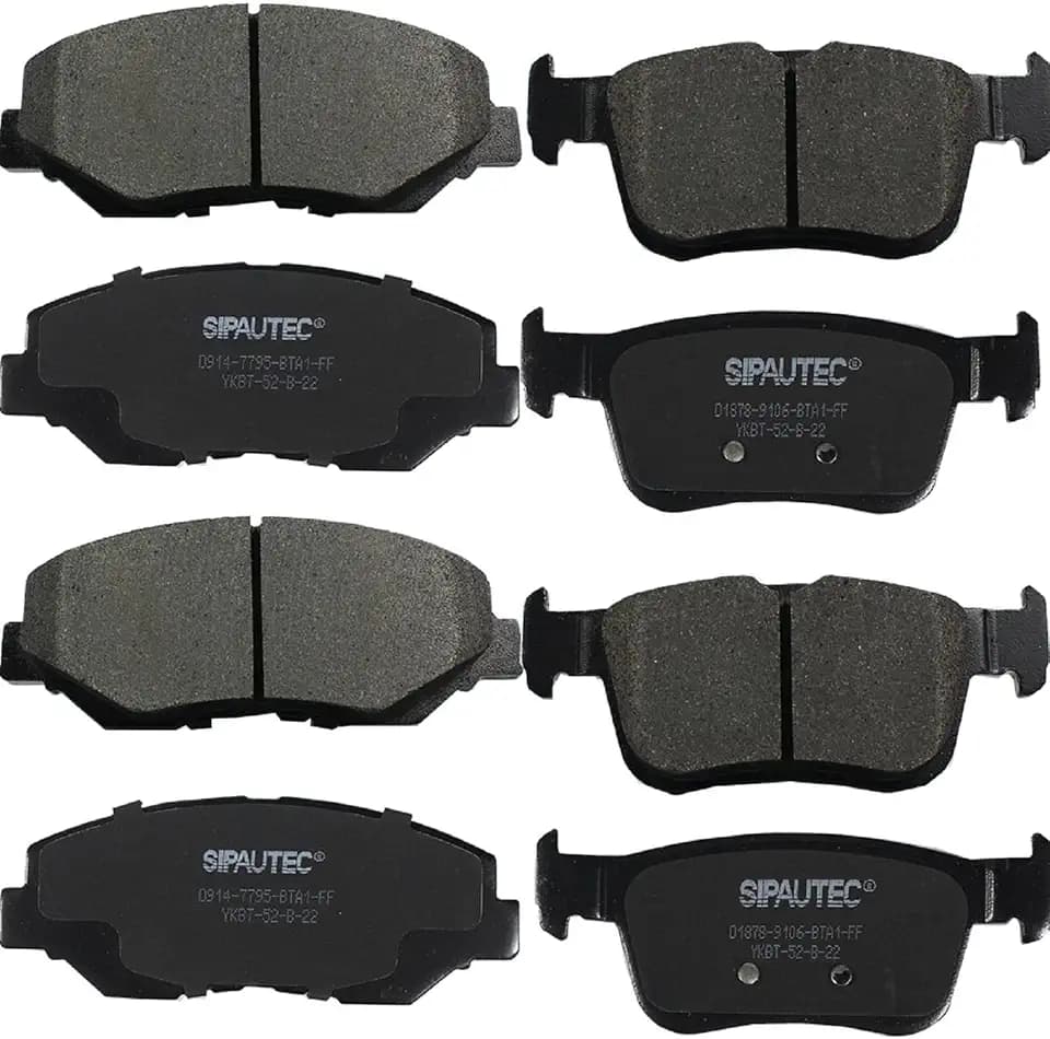 Front & Rear Carbon Fiber Ceramic Brake Pads Compatible with Honda For Civic 2016 2017 2018 2019 2020 2021| OEM Fitment | Low Noise | Dust Free | 8 Brake Pads