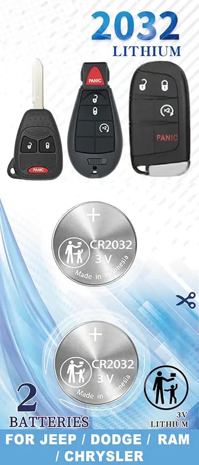 Key Fob Battery Replacement for Jeep Dodge Chrysler Remote Fobik