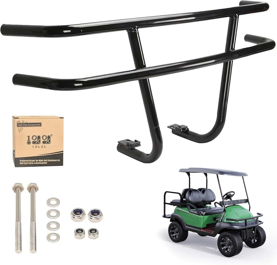 10L0L Front Brush Guard Tubular Bumper for Club Car Precedent, Gas & Electric Golf Cart Accessories Heavy Duty Front Bumper Guard Accessories, for Club Car Bumper Replacement