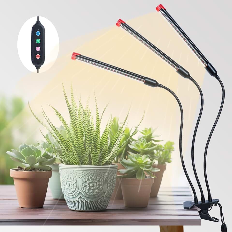 EU-Stecker Clip-Pflanzenlampe mit Zeituhr – 27W Hochleistungs-LED Vollspektrum Wachstumslicht für Indoor-Pflanzen, Bonsai, Gemüse & Sämlinge | Energieeffizient