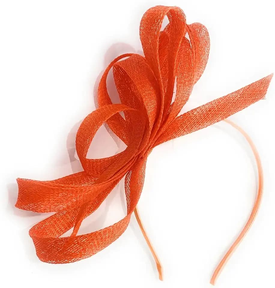 Caprilite Veganer Sinamay Fascinator Stirnband Hochzeit Hoop Damen Tag Ascot Rennen, Orange, 1 count (Pack of 1)