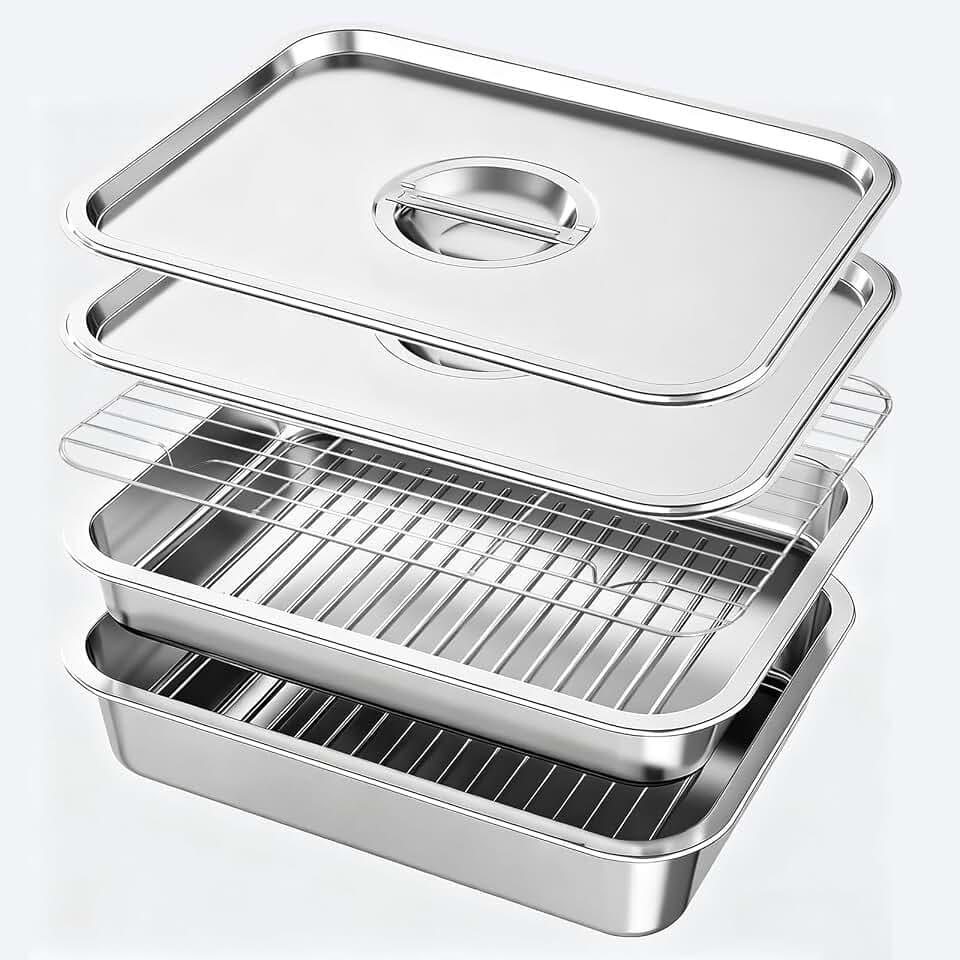 Grill Prep & Serve Tray Set with Lids 5-Piece Grill Carry System