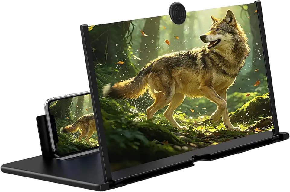 18'' Screen Magnifier,3D HD Mobile Phone Magnifing Projector Screen Enlarger for Movies, Videos and Gaming, Foldable Phone Stand Holder with Screen Amplifier,Gifts for Mom Dad (18Inch)