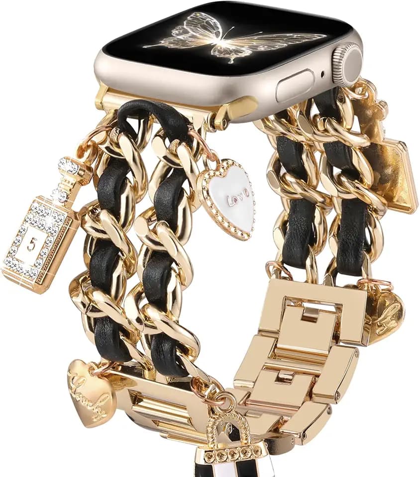 Dressy Metal Band Compatible with Apple Watch Band for Women 40mm 42mm 38mm