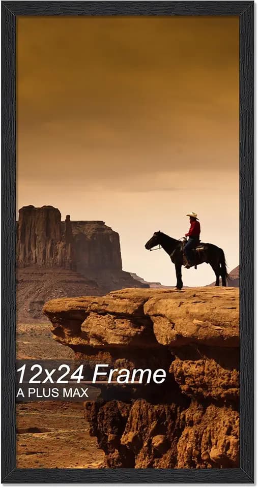 A PLUS MAX 12x24 Picture Frame Black Light Weight Wall Mount