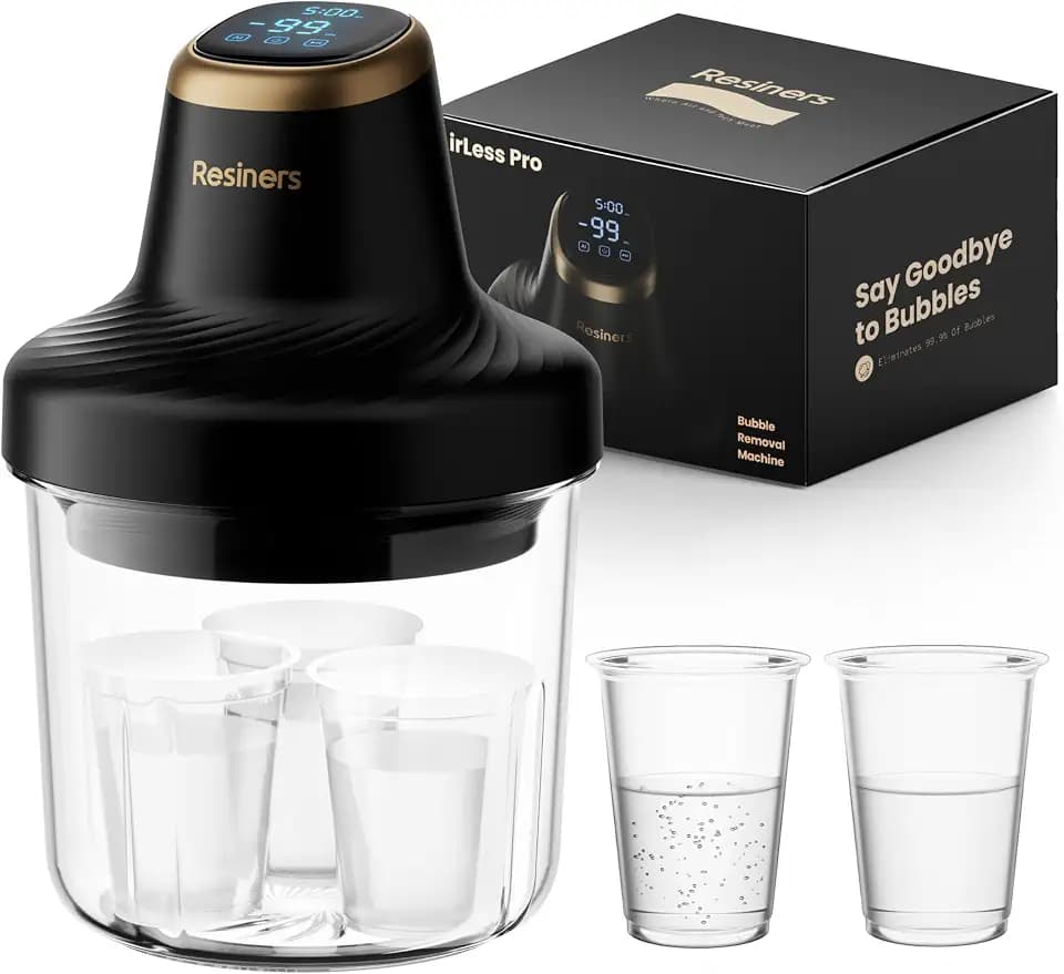 Resiners Harz Blase Entferner Airless Pro, 3 Minuten Entfernen 99,99% Blase, 99kPa Vakuum Entgasung Kammer, 3,2L große Kapazität für alle Epoxidharz, UV-Harz, Silikon, Kunsthandwerk (patentiert)