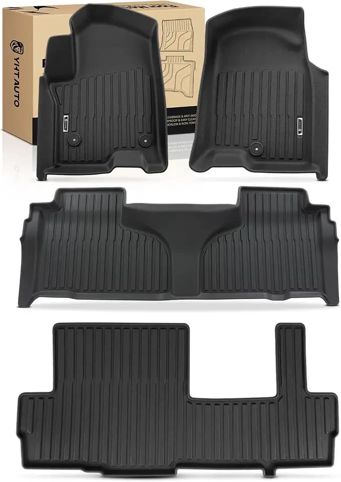 YHTAUTO Automotive Floor Mats for Chevy Suburban & GMC Yukon XL 2021-2026