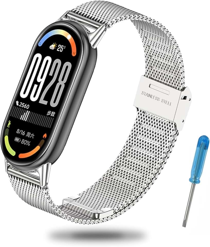 Armband Kompatibel mit Xiaomi Band 11/10/9/8 Metallarmband