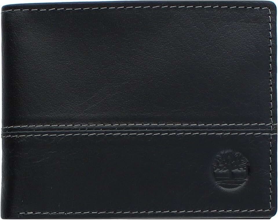 Timberland Herren Leder Trifold Hybrid Passcase Wallet, Schwarz, Einheitsgröße