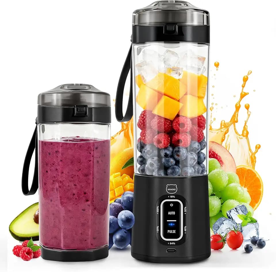 Tragbarer Mixer, Smoothie Maker, 700ML, Maximal 20000 U/min, Schwarz