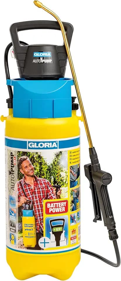 GLORIA Drucksprühgerät AutoPump Set | Elektrische 5 L Gartenspritze