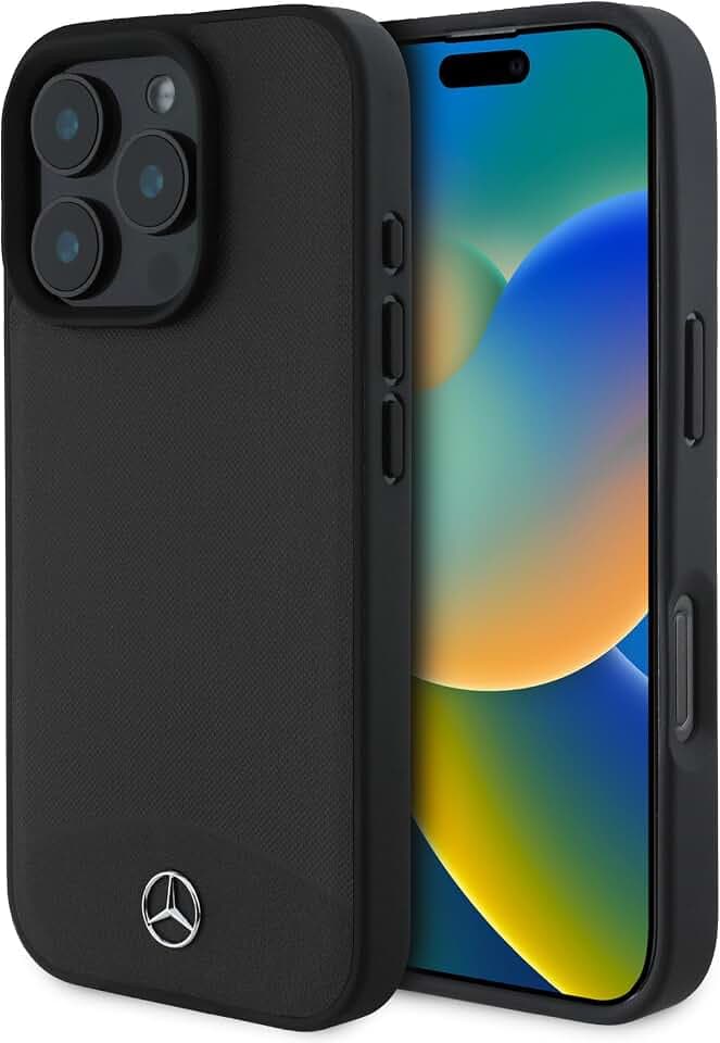 CG Handyhülle Entwickelt für iPhone 16 pro Max, langlebig, stoßfest, kompatibel mit Magsafe, strukturierte und einfarbige Lederhülle, Schwarz