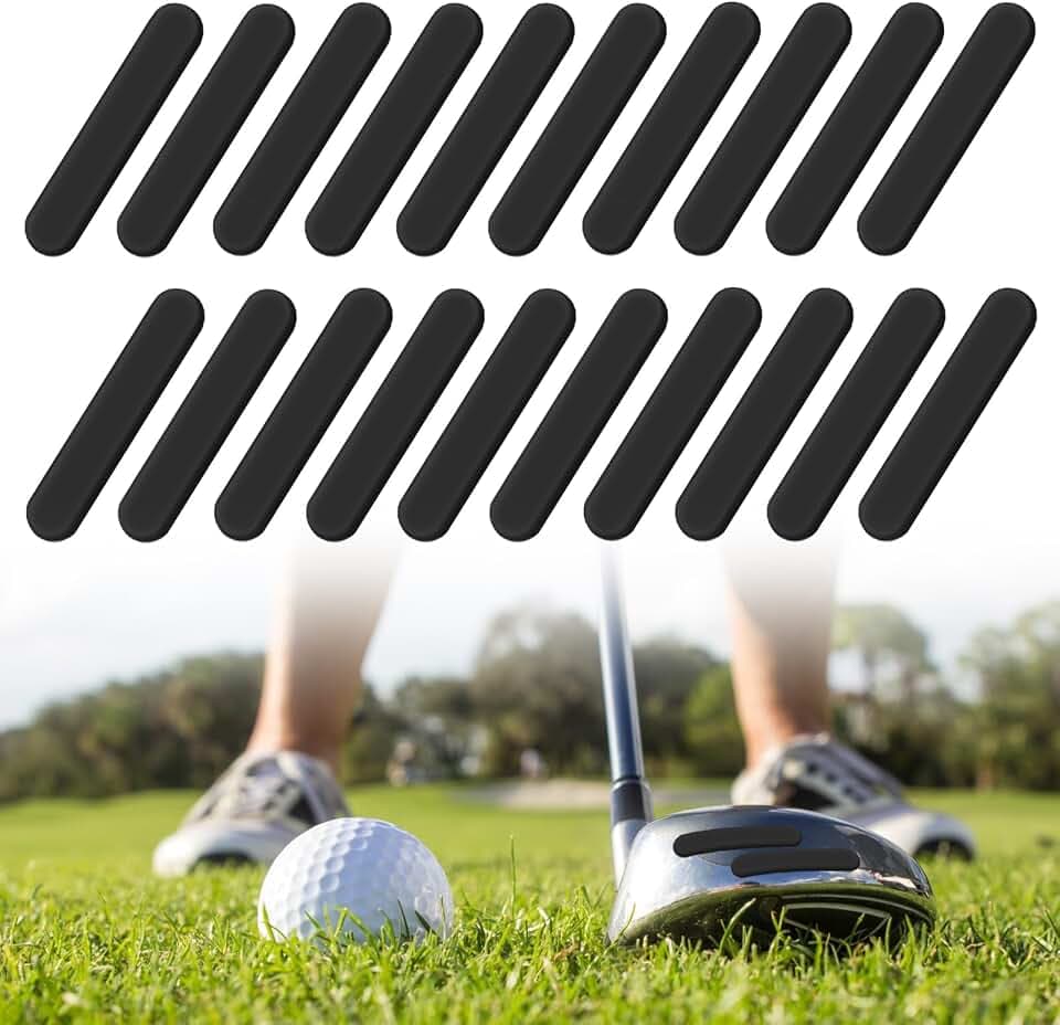 Qkhcable 20-teiliges Golf-Bleiband – schwarzes Klebeband-Set für Golfschläger – fügen Sie Schwunggewicht hinzu, beschwertes Band für Tischtennis, Paddel, Tennis, Badmintonschläger, Eisenputter –