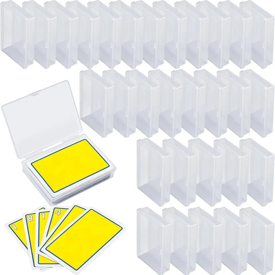 Queekay 10 Stücke Spielkarten Box Sammel Kartenhülle Karten Aufbewahrung Organisator 3,8 x 2,7 x 0,8 Zoll Durchsichtige Kartenhülle Leere Plastik Aufbewahrungsbox für Spielkarten