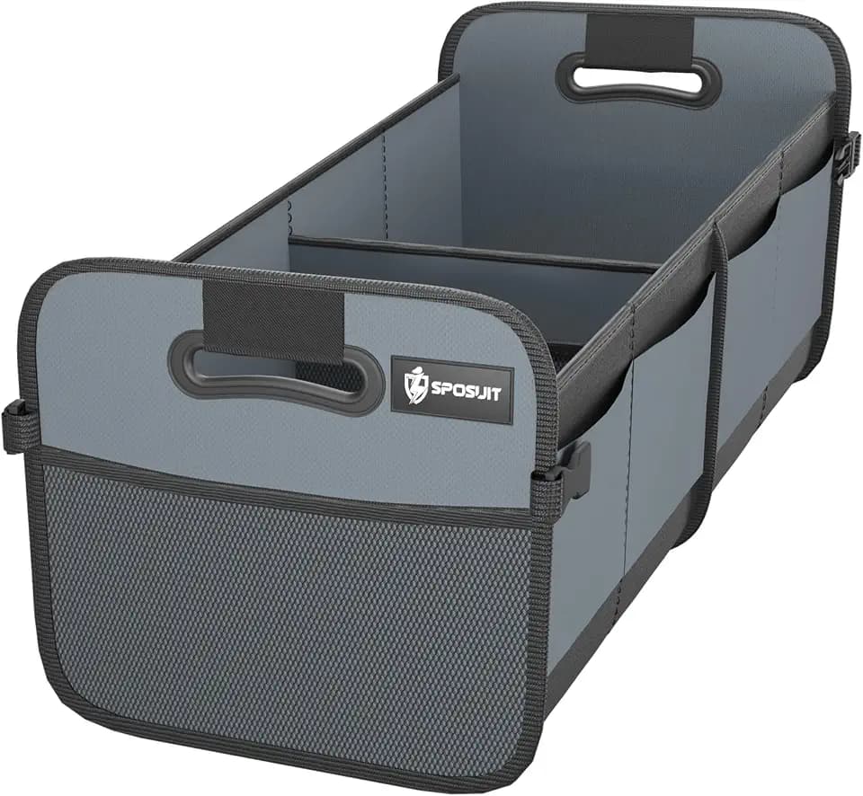 Sposuit Trunk Organizer for Car - 70L Collapsible Sturdy Car Storage, Grey