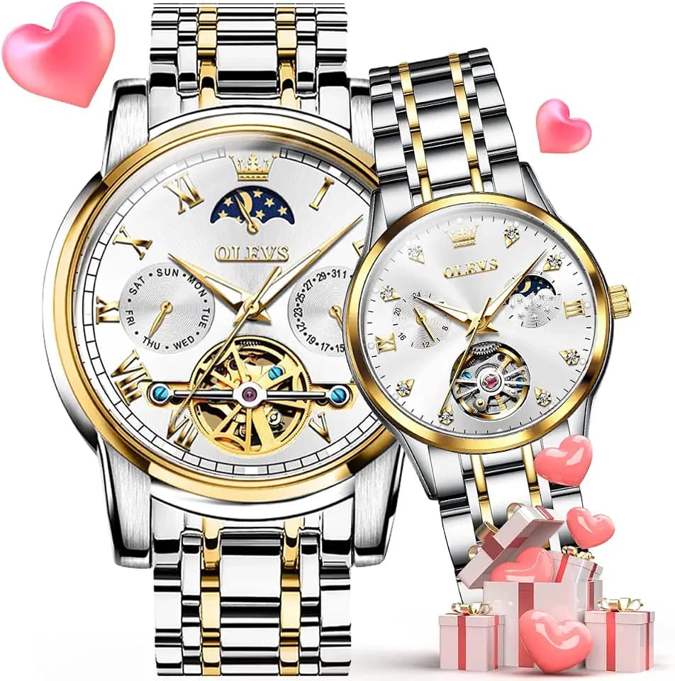OLEVS Couple Pair Watches Set Auto