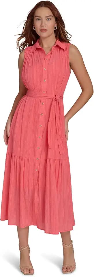 Tommy Hilfiger Women's Sleeveless Midi Shirt Dress