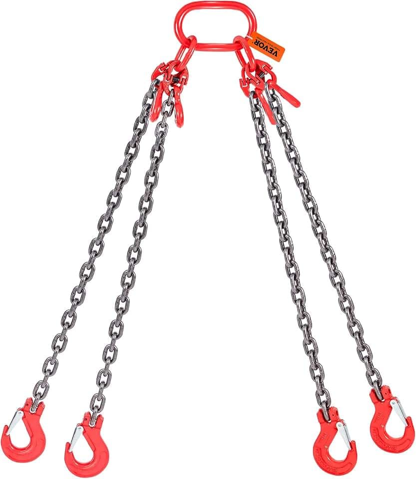 VEVOR Chain Sling 5/16 inch x 5 ft Lifting Chains with Hooks 11000 lbs/5 t