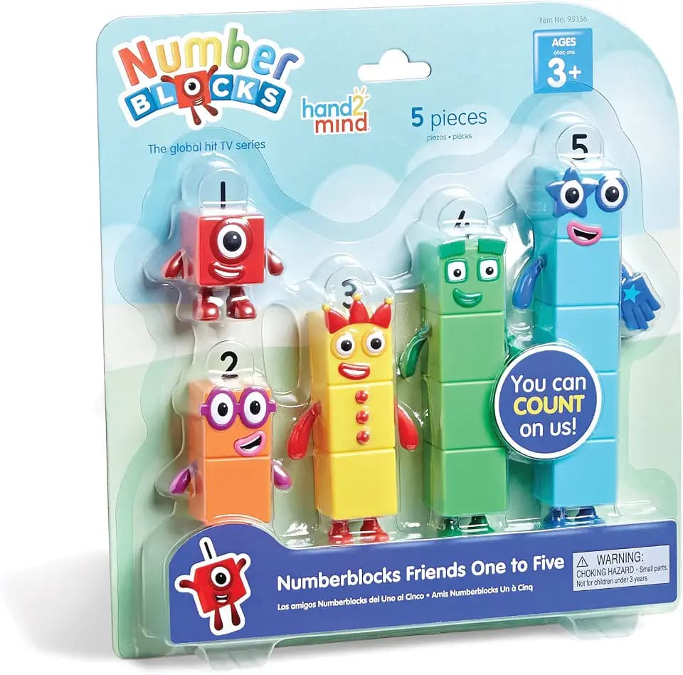 hand2mind Numberblocks Friends One to Five, Math Toys, 5 Pieces, Ages 3+