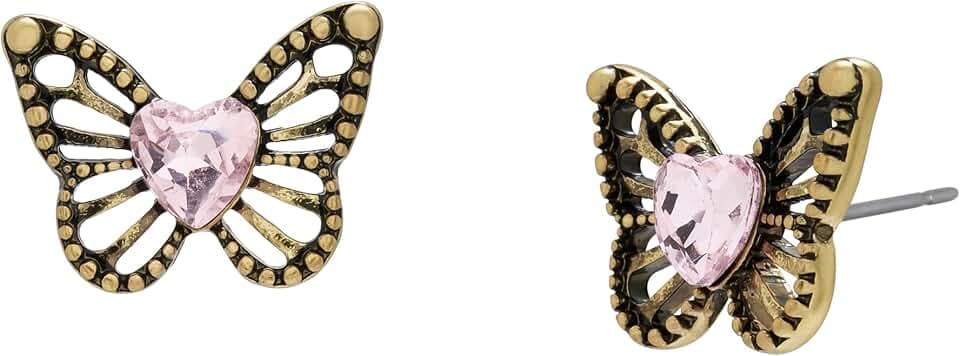 Betsey Johnson Women's Boho Butterfly Openwork Stud Earrings
