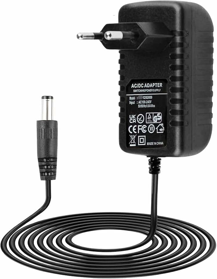 TECHZOCO Netzteil, 20 V, Netzteil, Wandladegerät 20 V, Ladegerät 20 V, Netzteil, DC-Anschluss 5,5 x 2,1 mm, Schwarz, 1 Ampere