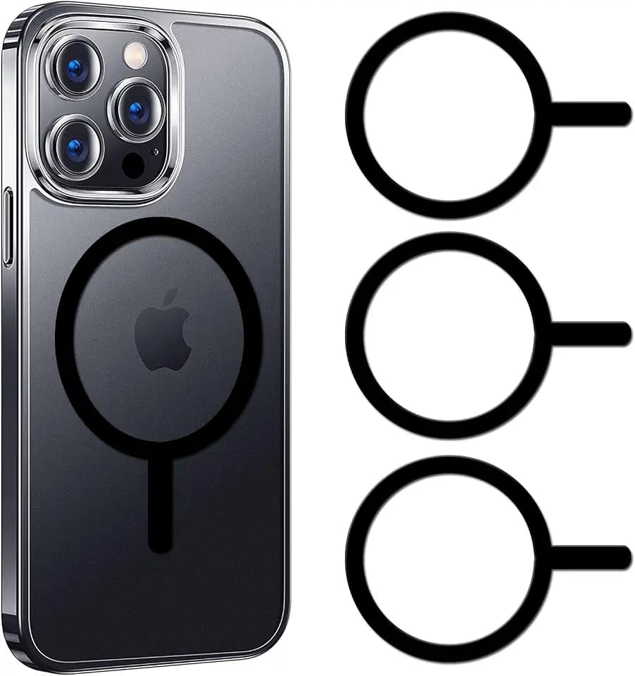 COJOC Magnetic Ring Sticker for MagSafe, Universal Conversion Kit Compatible with MagSafe Ring, for iPhone 16/15/14/13 Pro Max Mini, Galaxy S24/S23, Magnetic Wireless Charging Accessories, Black