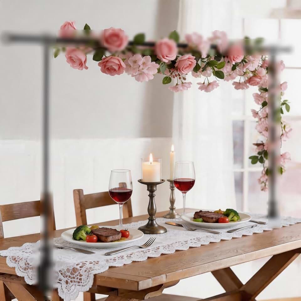 Tischbogen, Dekostange für Tisch mit Klemmen, Metall Verstellbar 120-250cm Tischstange Dekostange, Schwarz Tisch Deko Stange, Tischgestell Deko für Hochzeiten, Geburtstage, Partydekorationen