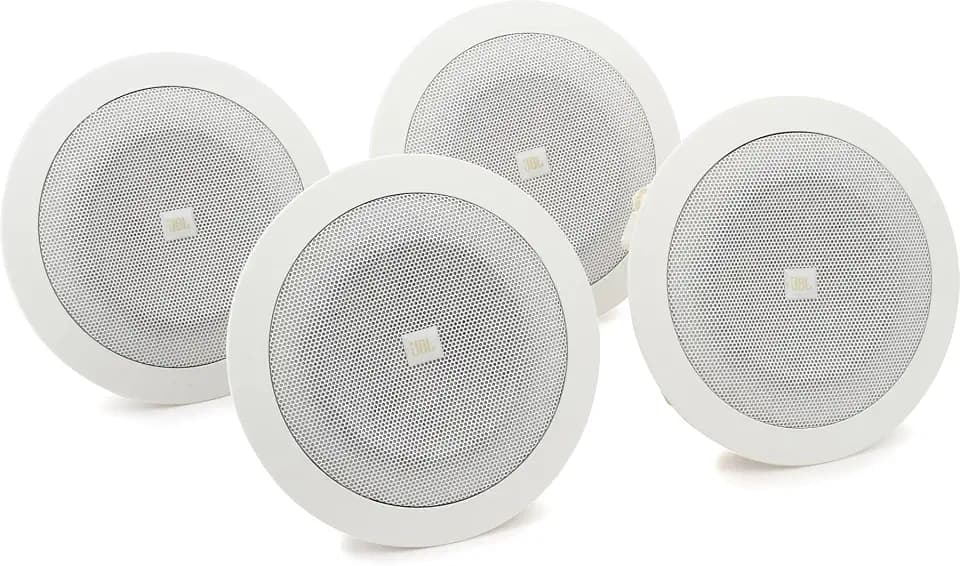 JBL Professional 8124 Full-range 4-inch In-Ceiling Loudspeaker, White. Pack of 4