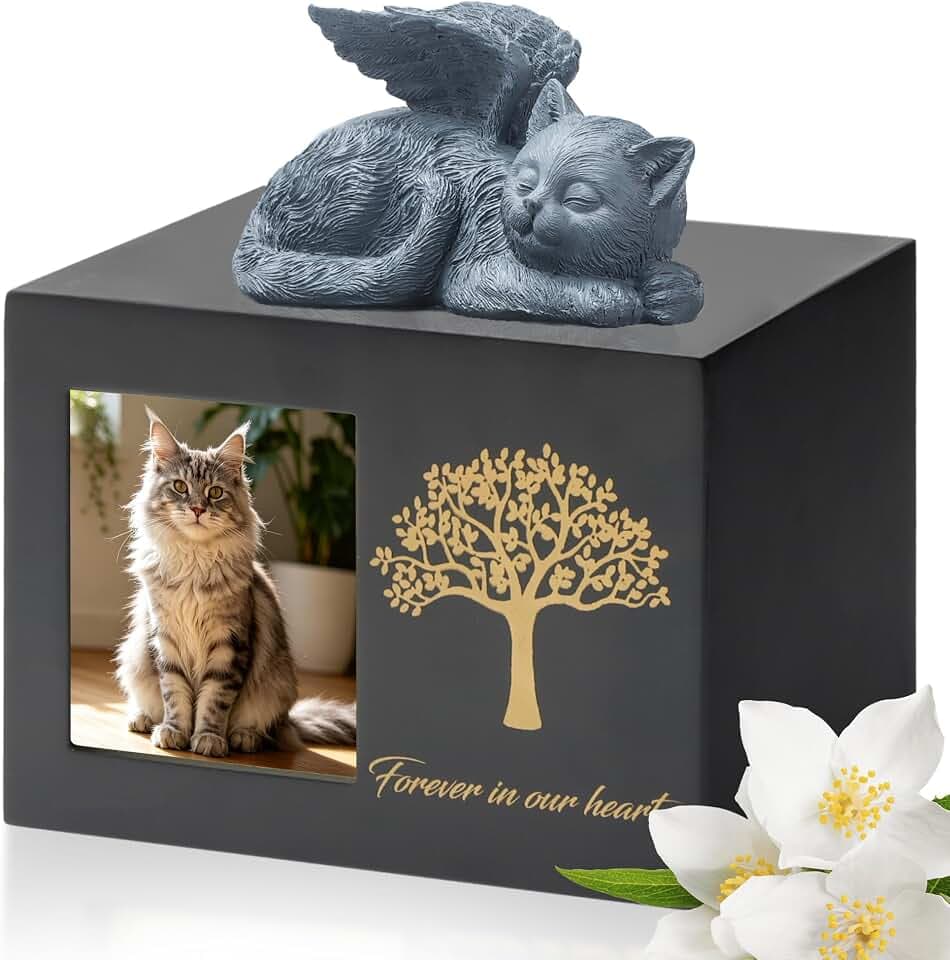 Tierurnen für Katze,Haustier Einäscherung Box,Katze Urne Asche