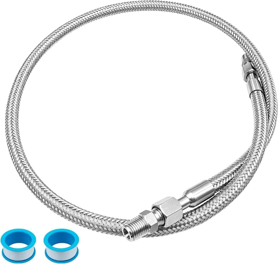 1/4" NPT Air Compressor Jumper Hose 40"NPT F/M Stainless,870PSI