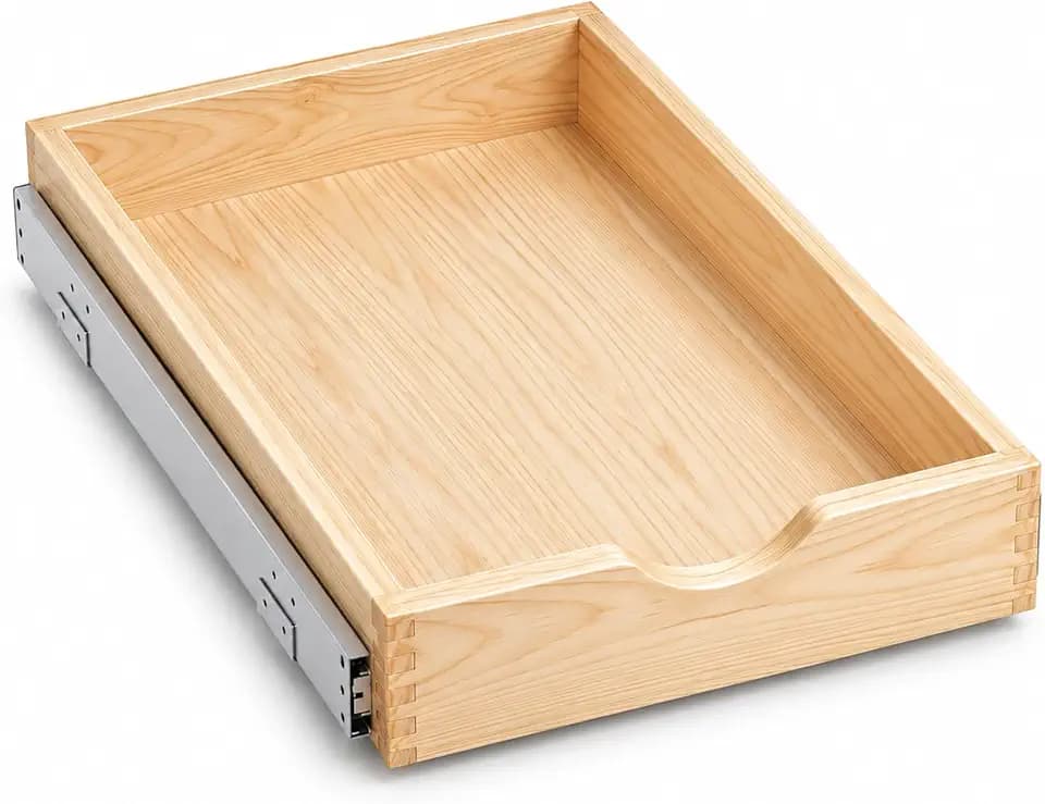 ZOINLIY Wooden Pull Out Cabinet Organizer, 21'' Deep Slide Out Drawer