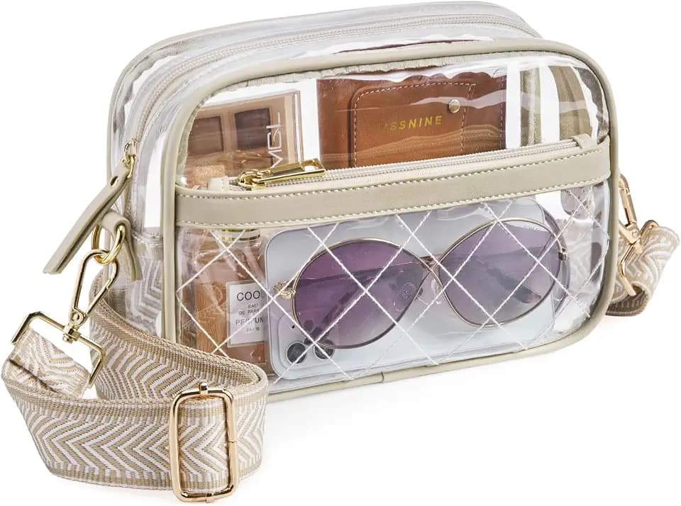 Missnine Clear Bag for Stadium Events Small Crossbody Bag PVC