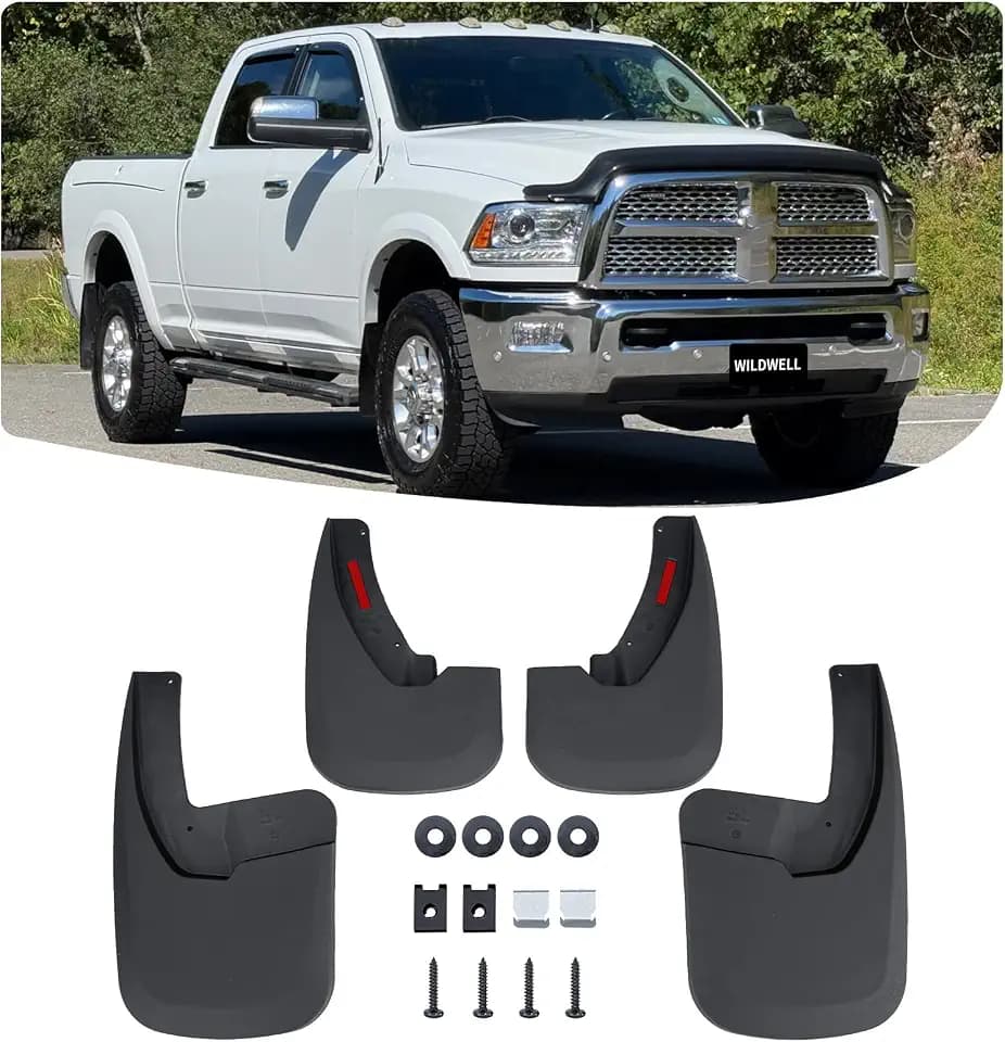 WildWell Mud Flaps for 2009-2018 Dodge Ram 1500/2500/3500 W/Fender Flares