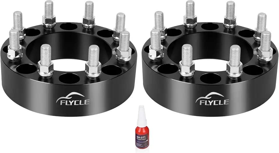 FLYCLE 8x6.5 to 8x180 Wheel Adapters, 2 inch 8x165.1mm to 8x180mm Wheel Adapter with M14x1.5 Studs for 1999-2010 Silverado Sierra 2500 3500 HD