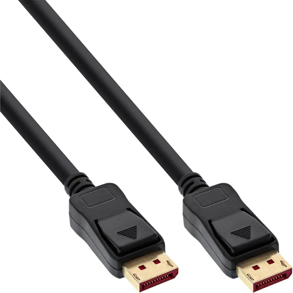 Inline DisplayPort 1.4 Kabel, 0,5m, vergoldete Kontakte, 8K@60Hz, 4K@120Hz, HDR, schwarz, 15355