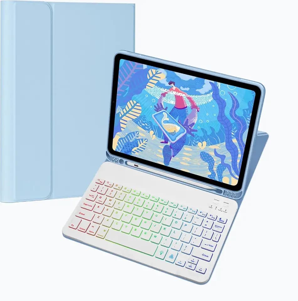 Keyboard Case for iPad 11th (A16 2025)/10th Generation Wireless