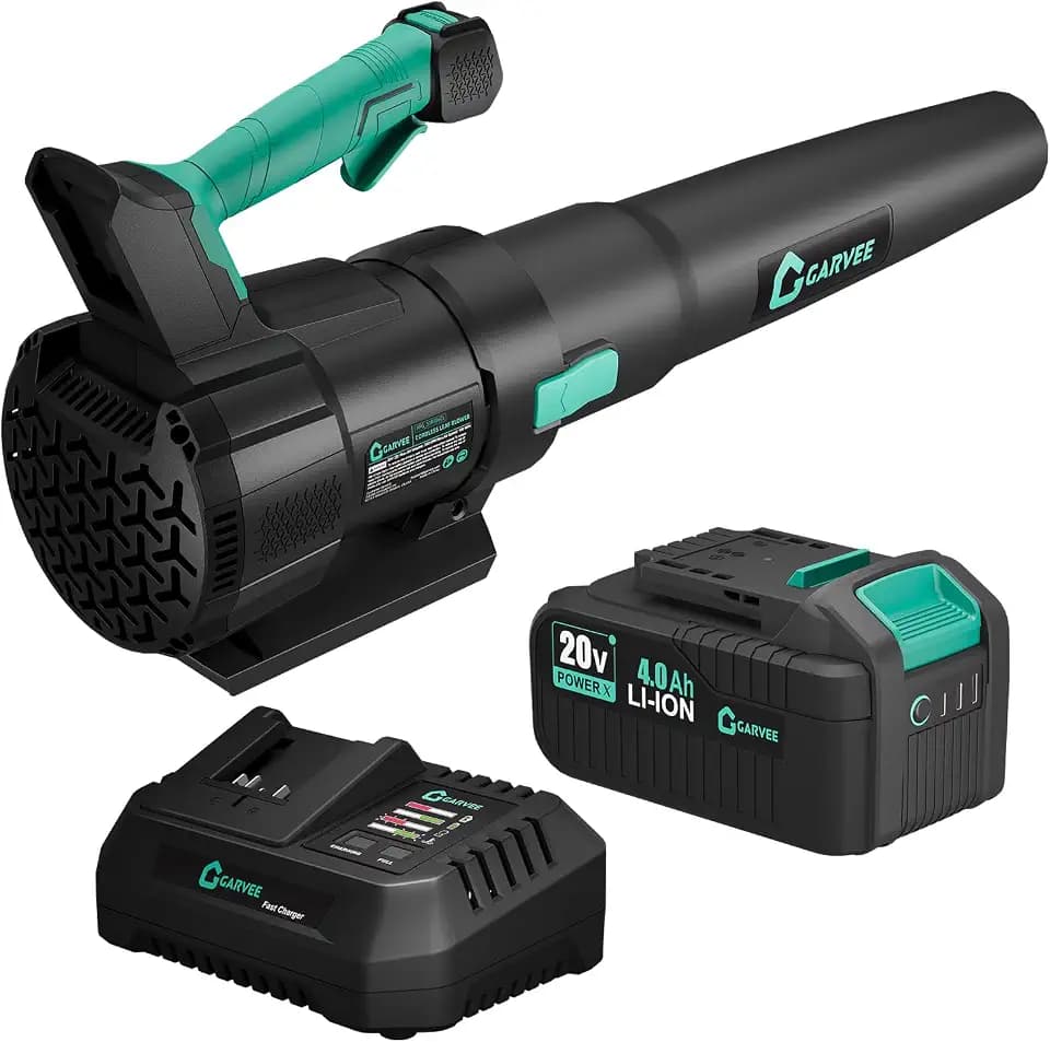 Garvee Leaf Blower Cordless 20V 4.0A 2 Speed 650 CFM Fast Charger