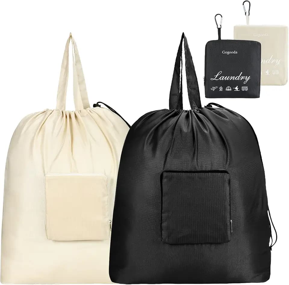GOGOODA Travel Laundry Bags with Drawstring Closure XL Large with Handle
