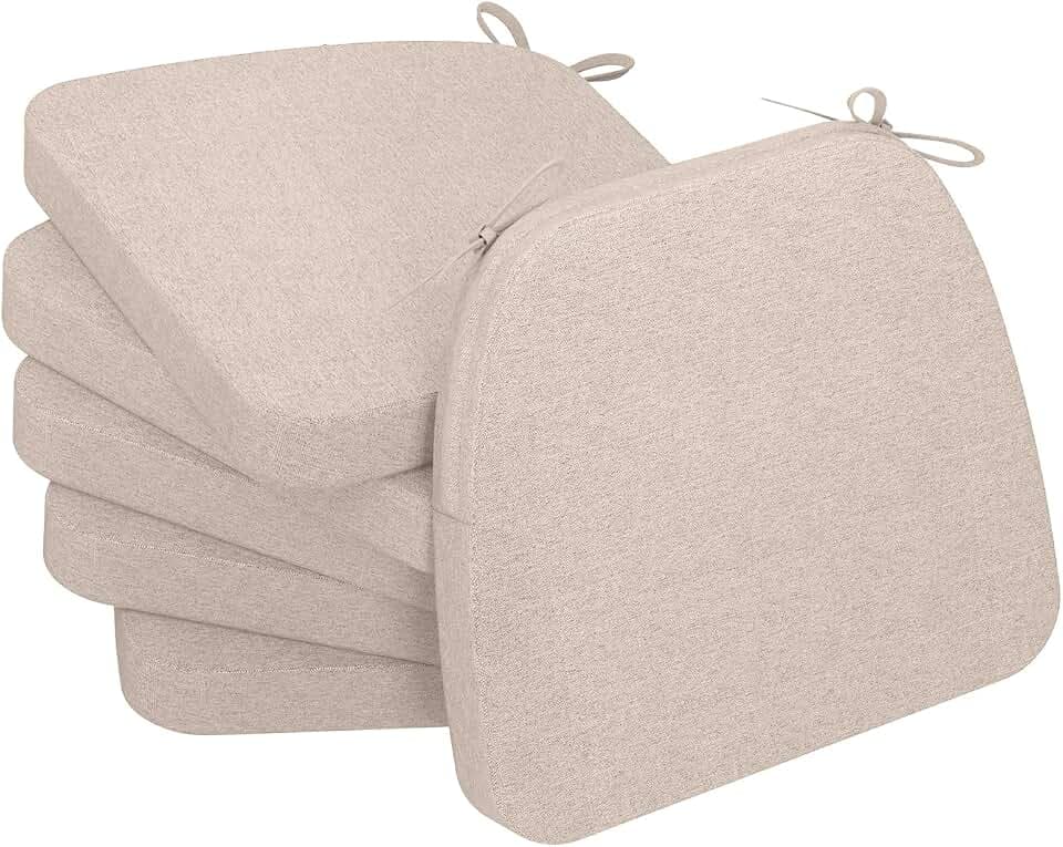 AAAAAcessories Chair Cushions for Dining Chairs, 17 x 16 x 2 in, Set of 6