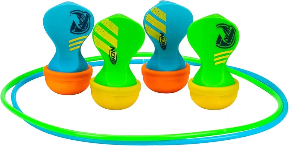 NERF Soft Tip Lawn Darts - Fun Outdoor Family Yard Game - Adults + Kids Outdoor Games - Perfect for Camping, Backyard + Outdoors - Includes (4) NERF Soft Tipped Lawn Darts + (2) Targets