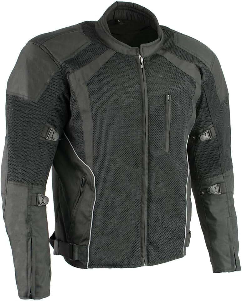 Milwaukee Leather Men's Armored Textile Motorcycle Rider Jacket-Year Round Wear