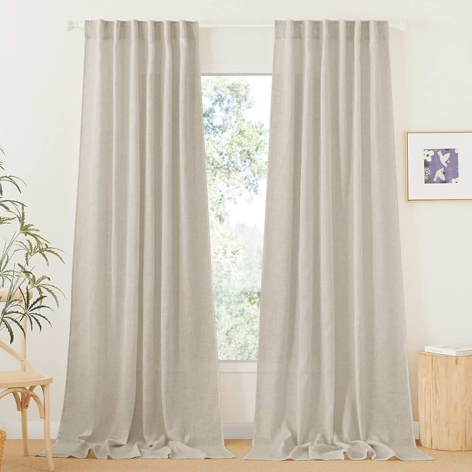RYB HOME Sheer Curtains 102 inches, Extra Long Floor to Ceiling Curtains