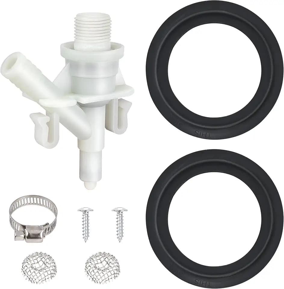 TOVEN-RV 385311641 RV Toilet Water Valve Kit with 385311658 Seal