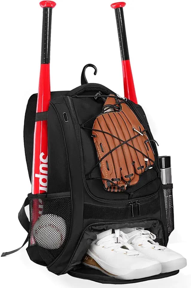 Goloni | Baseball Backpack,Baseball Bag for Adult,Softball Bat Bag with Shoes Compartment,Large Main Compartment for Helmet & accessories, Fence Hook