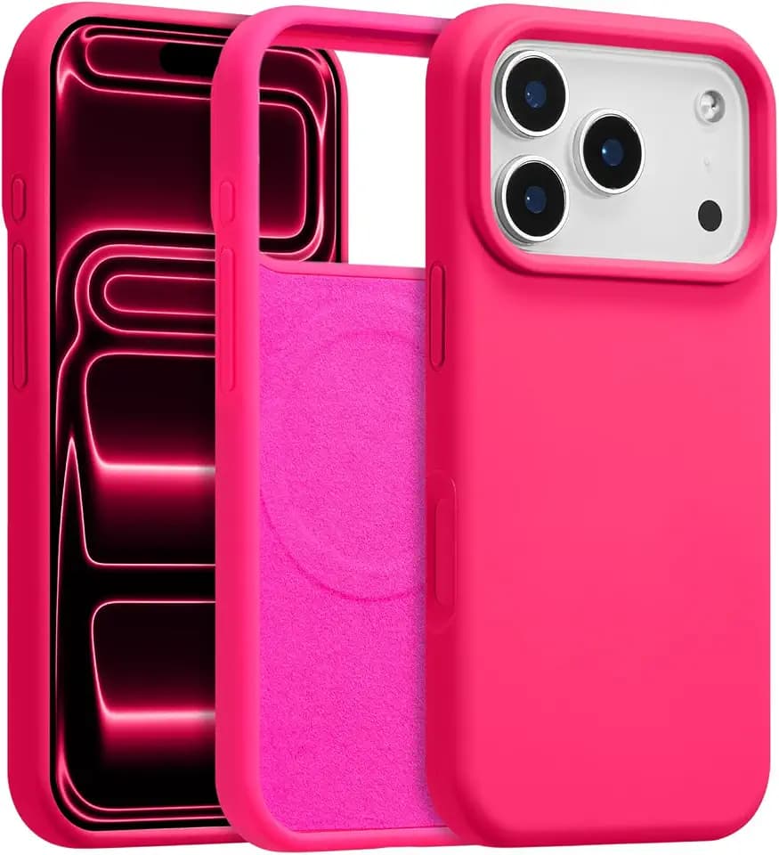 Silicone Case for iPhone 18 Pro/iPhone 17 Pro,Hot Pink