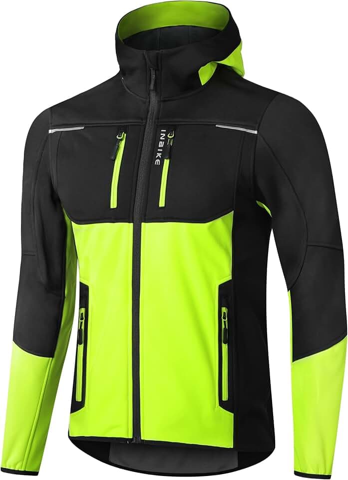 INBIKE Fahrradjacke Herren Wasserdicht Softshelljacke Übergangsjacke Winter Radjacke Laufjacke Funktionsjacke Winterjacke Regenjacke Fahrrad Wanderjacke Atmungsaktiv Warm Outdoorjacke WJ607