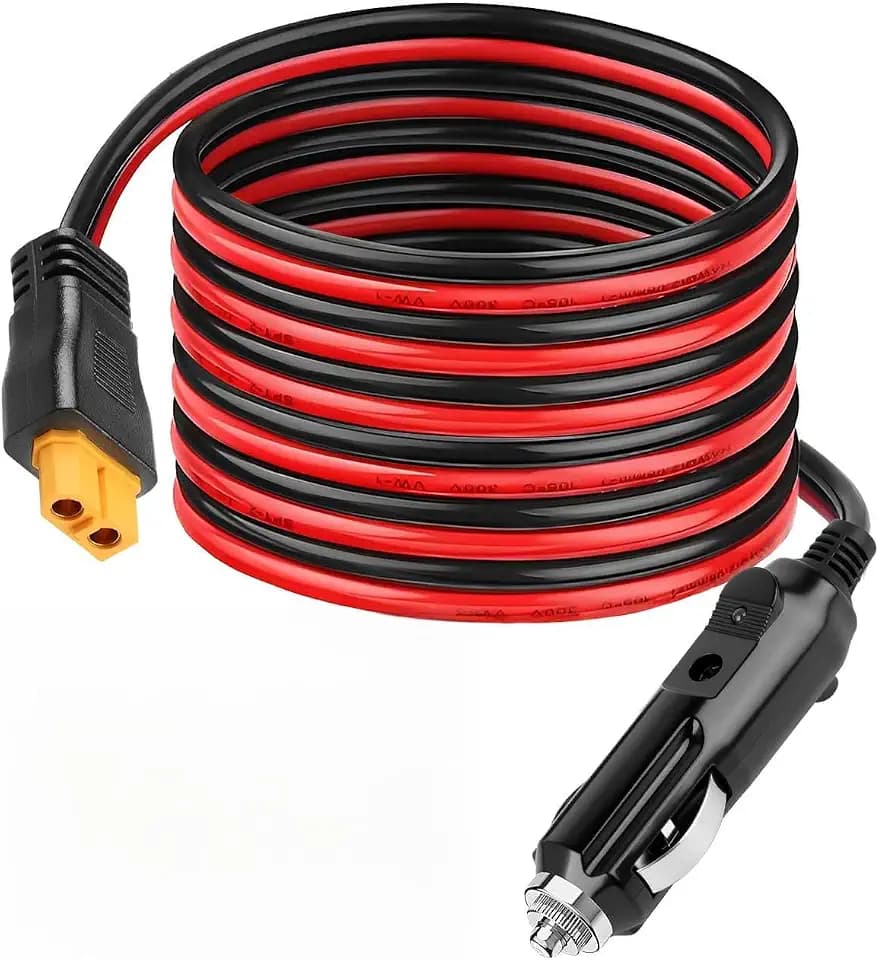 12V/24V DC Adapter XT60 für ECOFLOW, 3M Autoladegerät auf XT60 für DELTA Delta 3 2 Max Bluetti EB55 Anker 757 767 SOLIX C200 C300 C1000 Powerstation Solargenerator XT60 Stecker 16AWG Autoladekabel