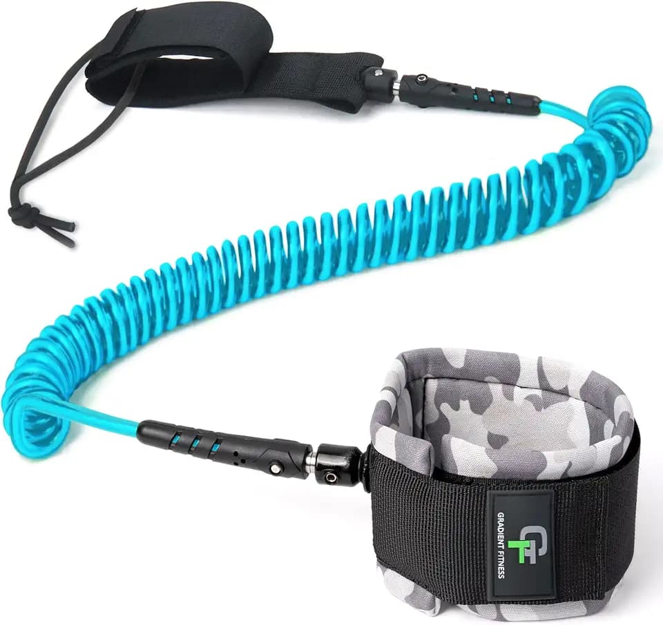 Paddle Board Leash - 10ft, Coiled Ankle Strap for SUP & Surfboard