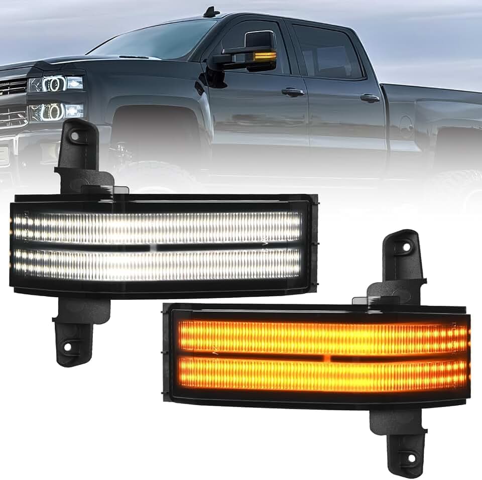 Nilight Side Mirror Marker Light For 2016-2019 Chevy Silverado GMC Sierra