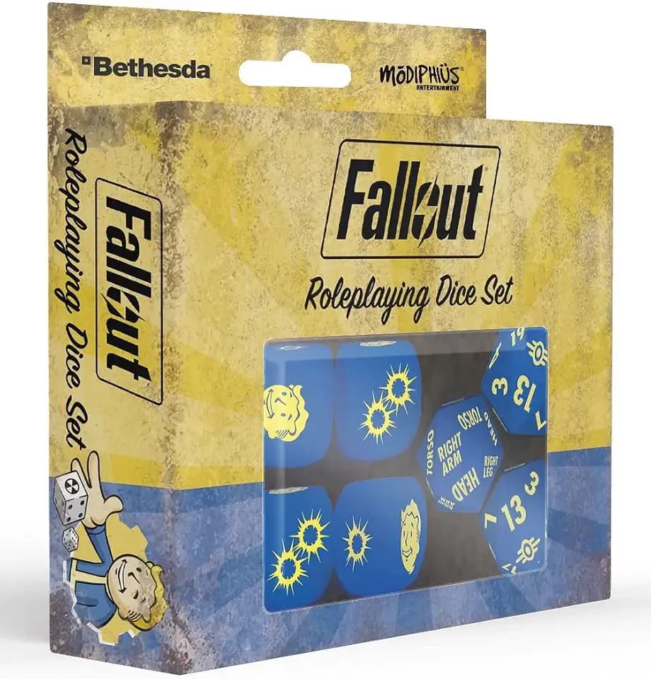 Modiphius Fallout: The Roleplaying Game Dice Set - 7 Custom RPG Dice